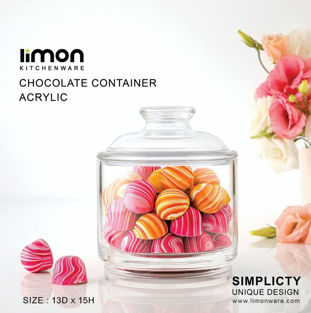 Acrylic Chocolate Container with Candies Inside.