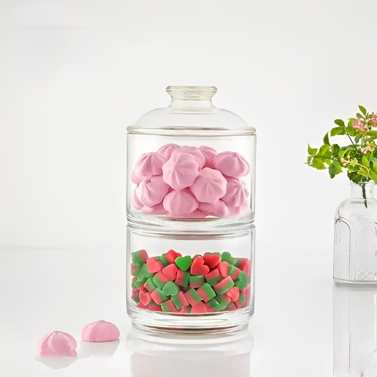 An Acrylic Chocolate Container with Candies.