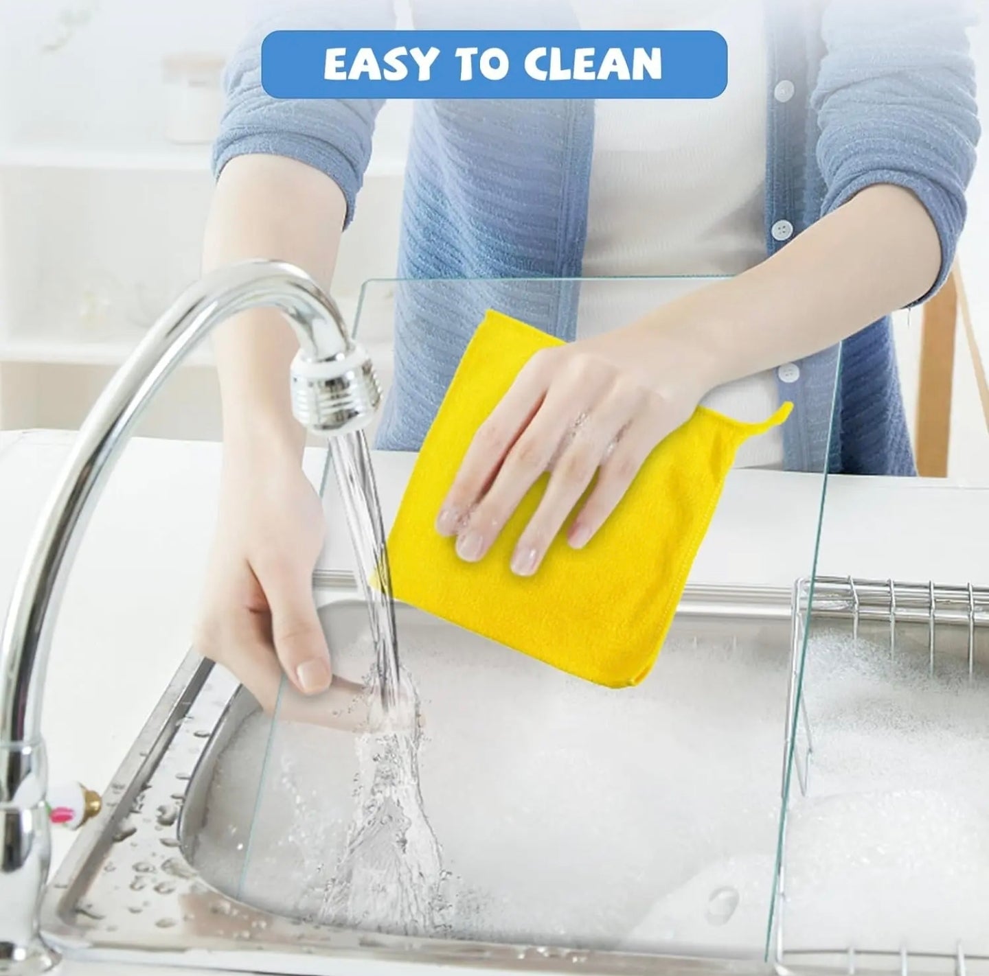 A Person is Cleaning Acrylic Cutting Board.