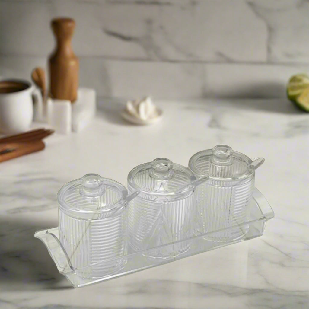 3 Pcs Acrylic Seasoning Pot.