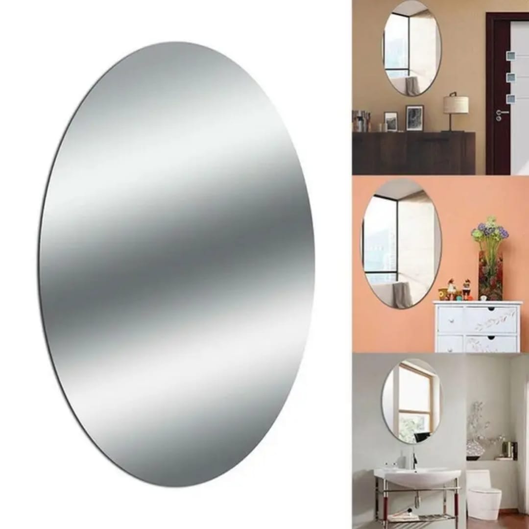 An Adhesive Mirror Wall Sticker is Used at Different Areas.