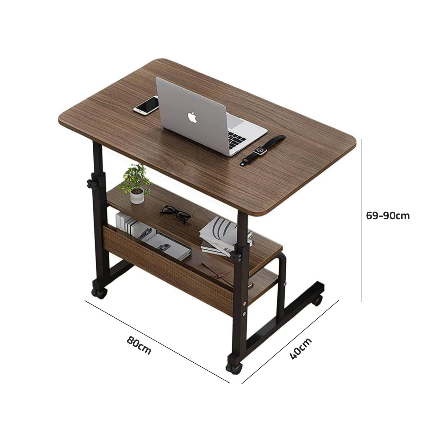 Size Of Adjustable Laptop Computer Desk with Bottom Shelf.