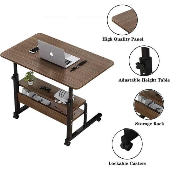 Parts Of Adjustable Laptop Computer Desk with Bottom Shelf.