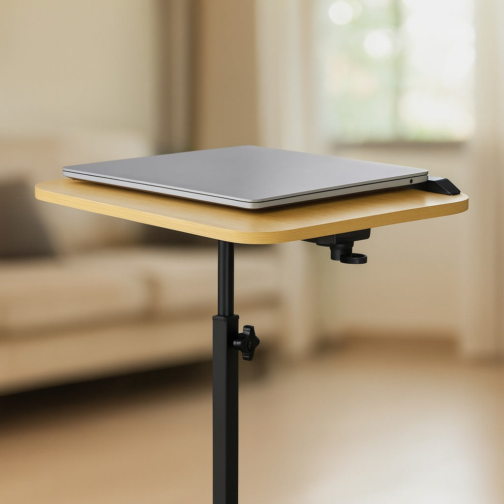 A Laptop is Placed Above Adjustable Laptop Table.