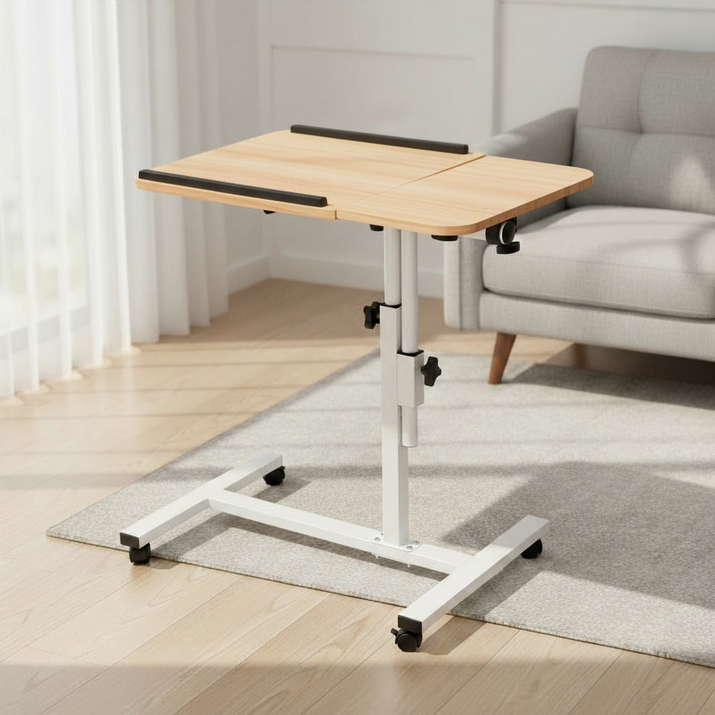 Adjustable Overbed Laptop Desk with Wheels.