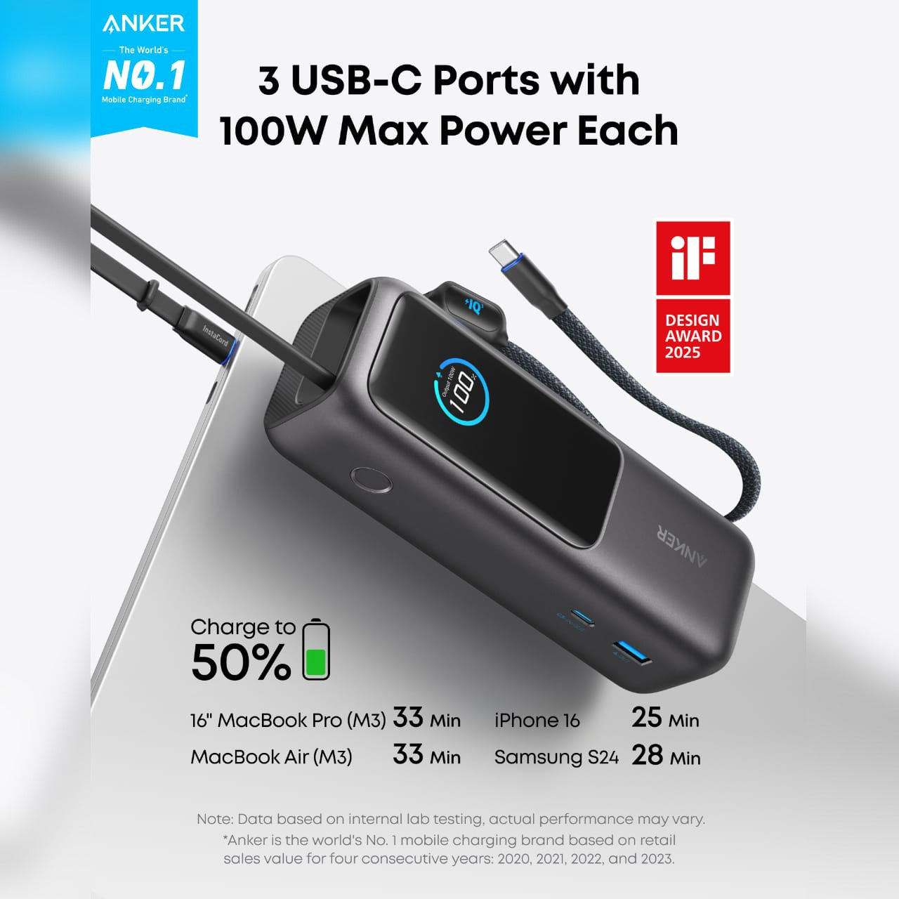 Anker High-Power Multi-Device Charging Laptop Power Bank.