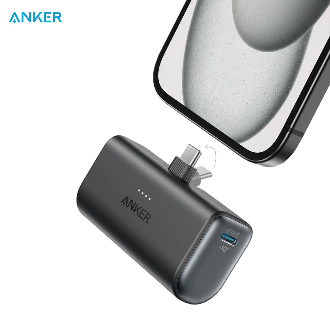 Anker Nano Power Bank 5,000mAh is Connecting to Mobile Phone.