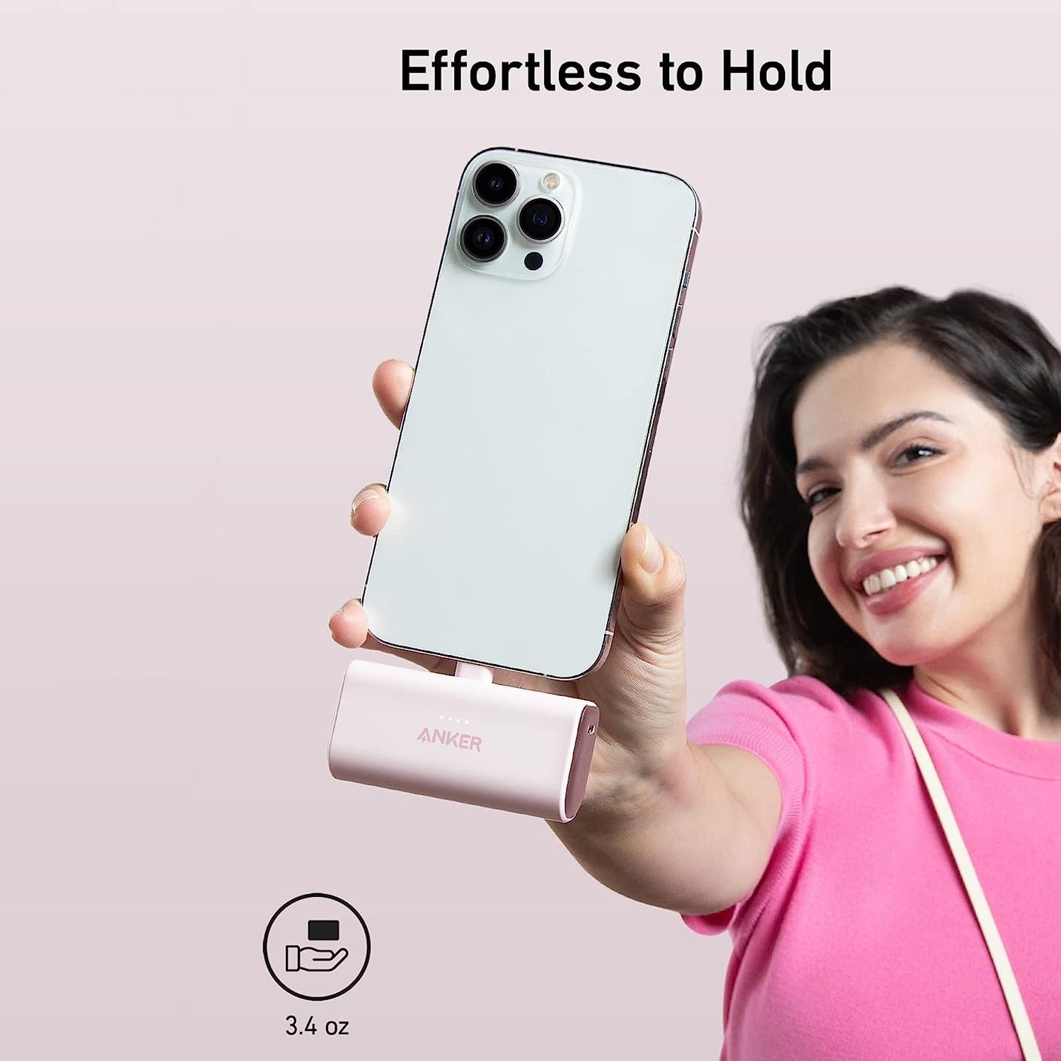 Someone is effortlessly holding the Anker Nano Power Bank