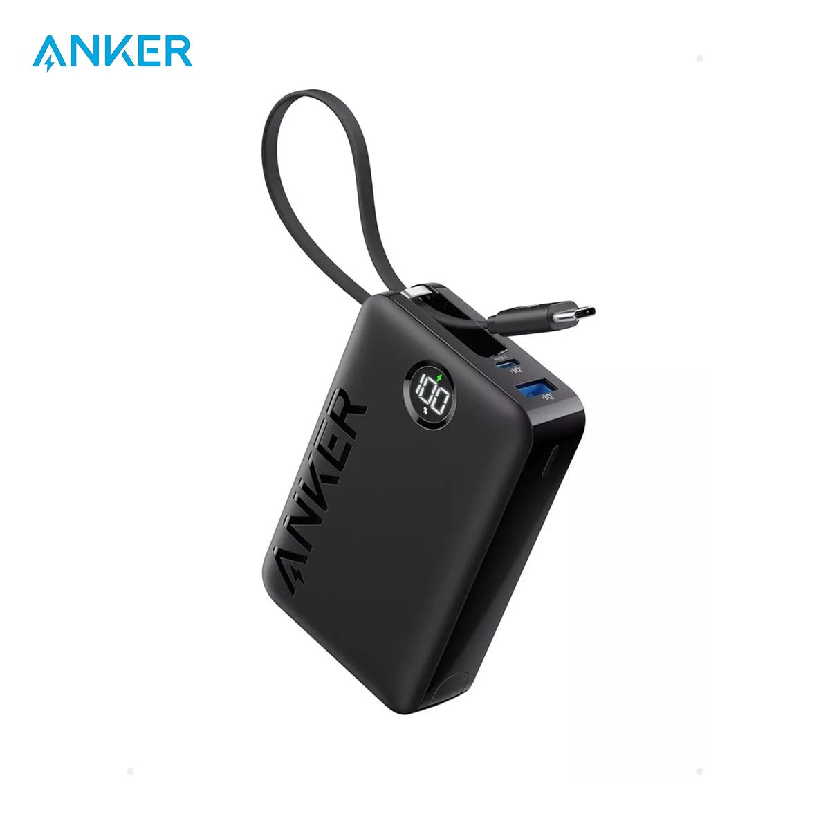 Anker Ultra Compact Power Bank (20,000 mAh, 22.5W, Built- In -USB- C Cable) - A1647H11