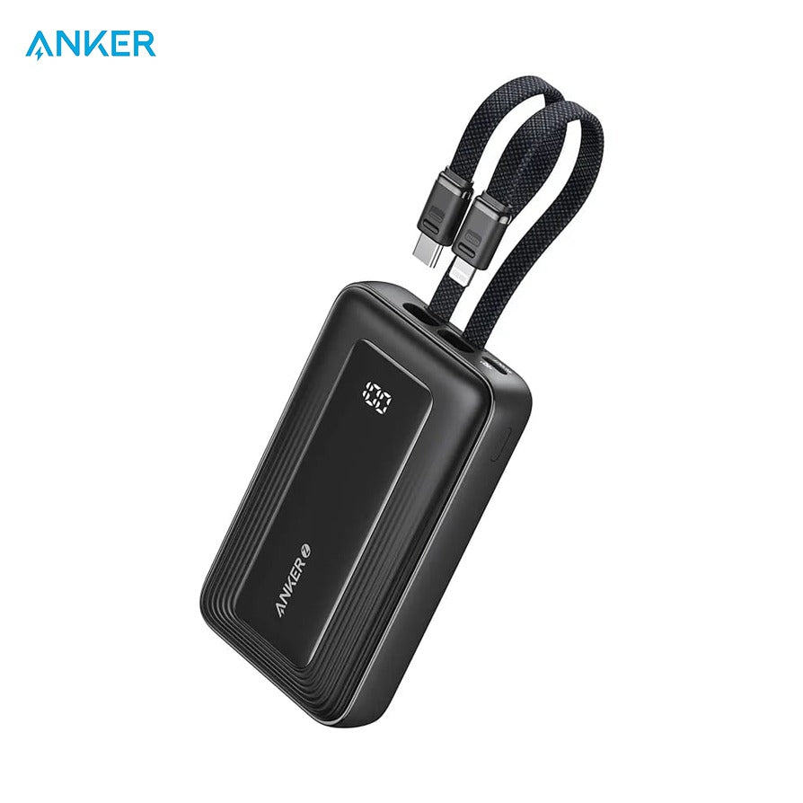 Anker Zolo Power Bank (10,000mAh, 30W, Built-In USB-C & Lightning Cables).
