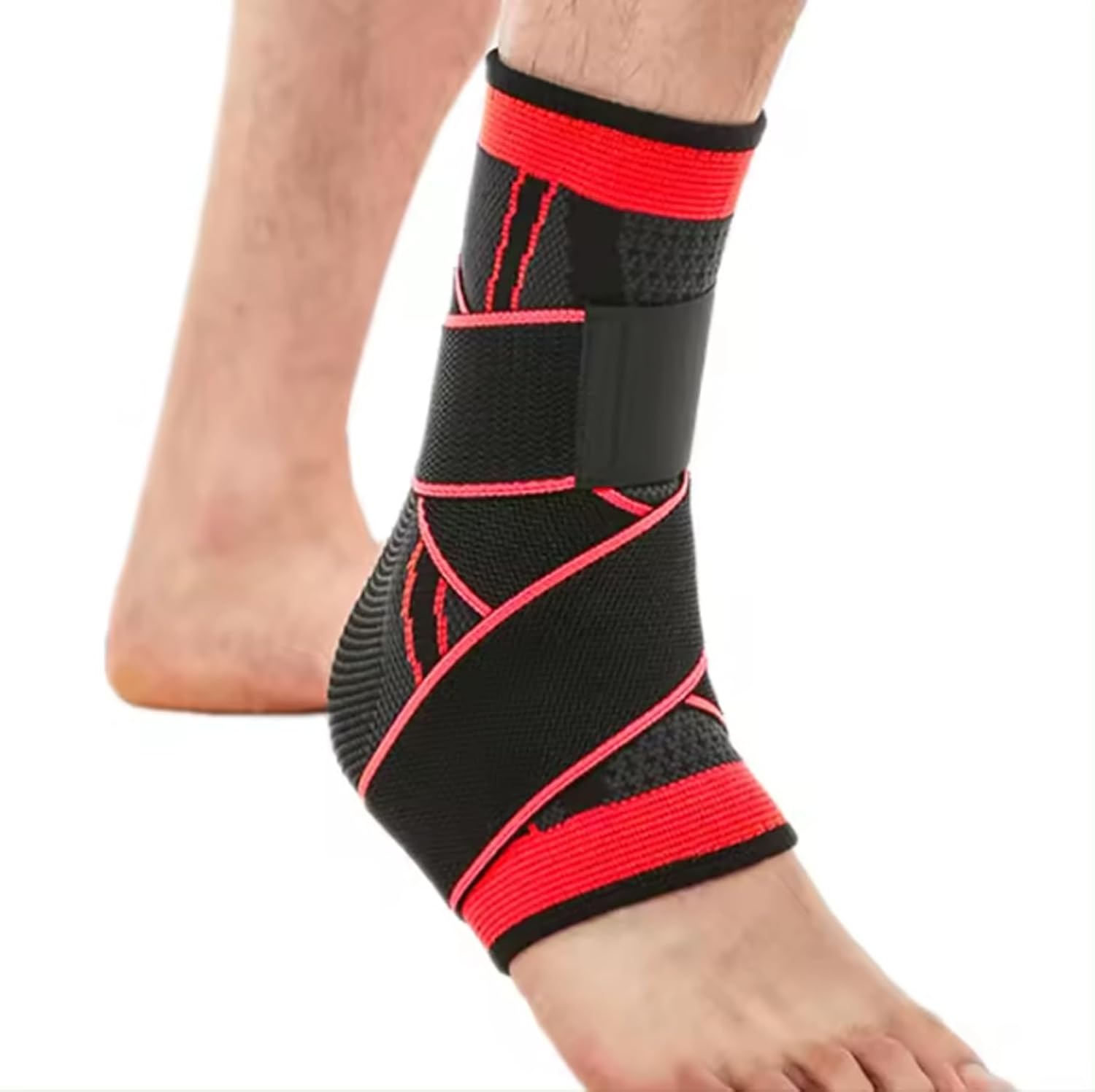 A Person is Wearing Ankle Support Brace.