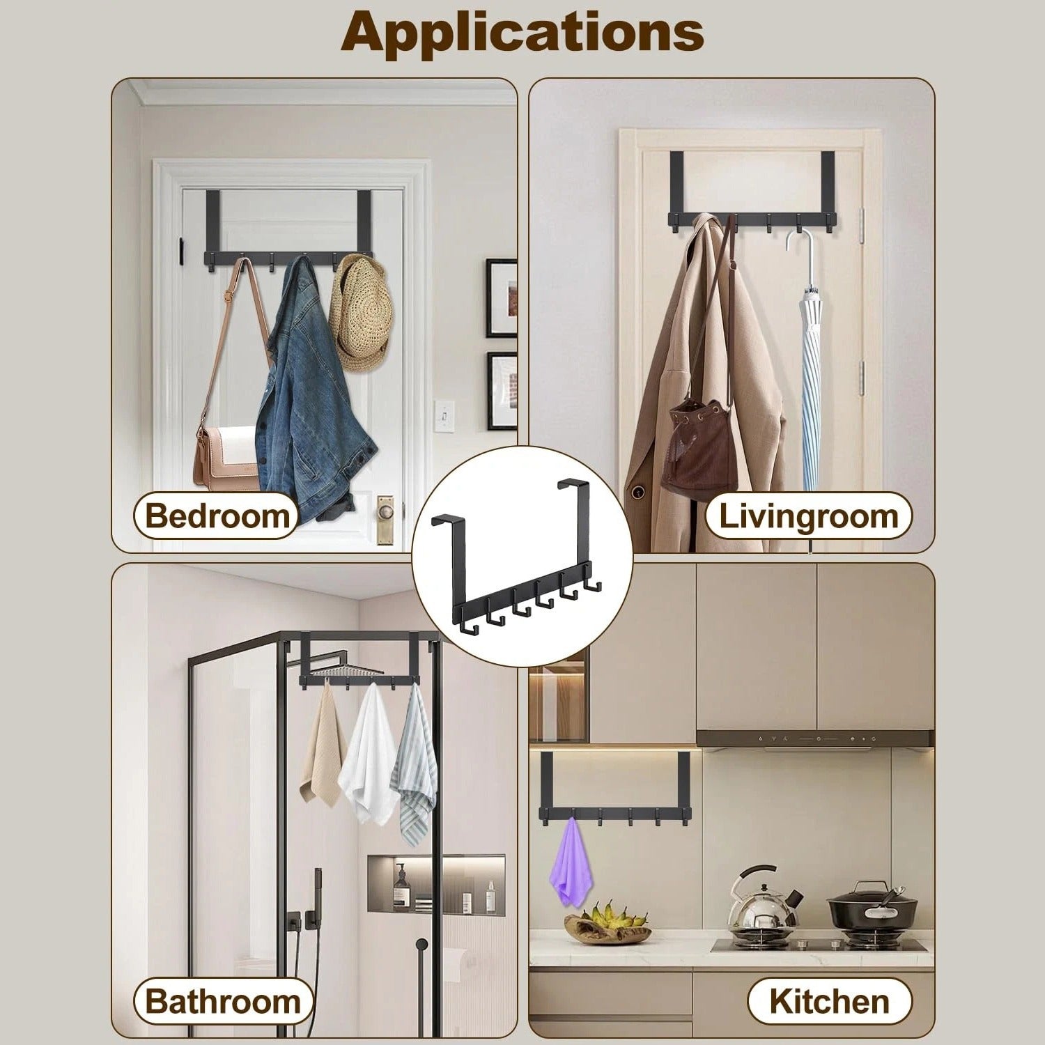 Different Usage Scenarios Of Over Door Hooks.