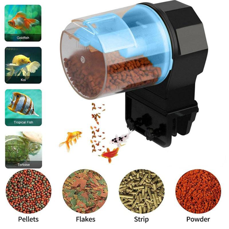 Automatic Fish Feeder With Fish Food.