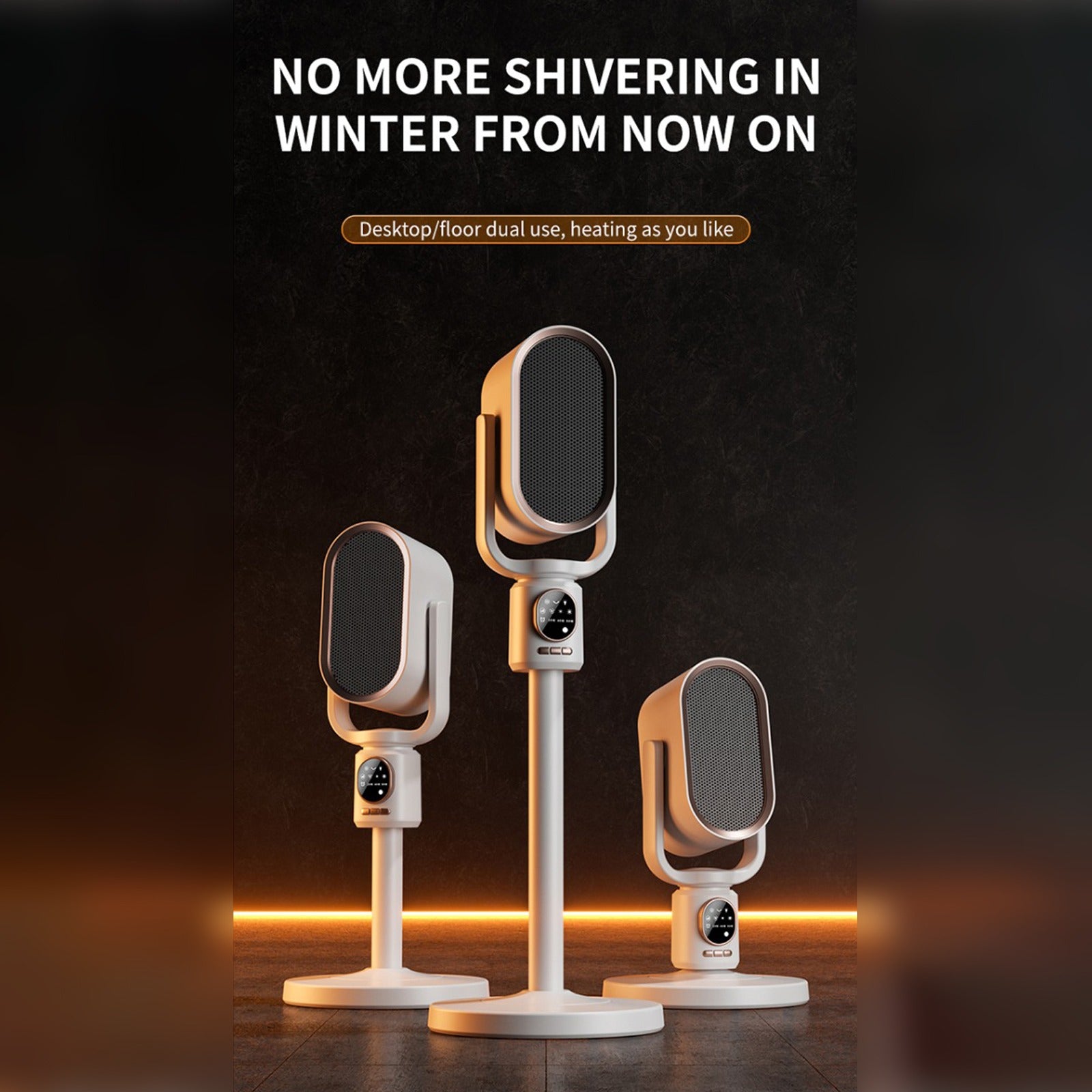 Different Height Level of Automatic Shaking Head Fan Heater.