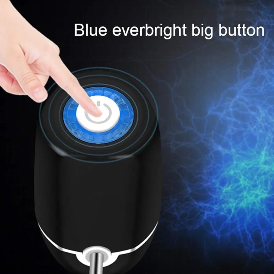 A Person is Pressing the Button of Automatic Wireless Water Dispenser Pump.
