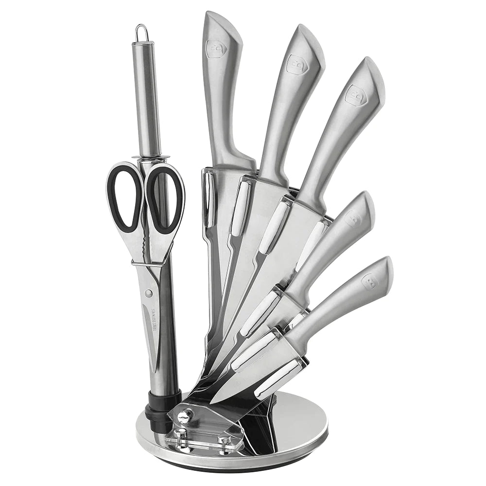 8 Pcs/Set Stainless Steel Kitchen Knife Set, Household Rotating Kitchen Tools