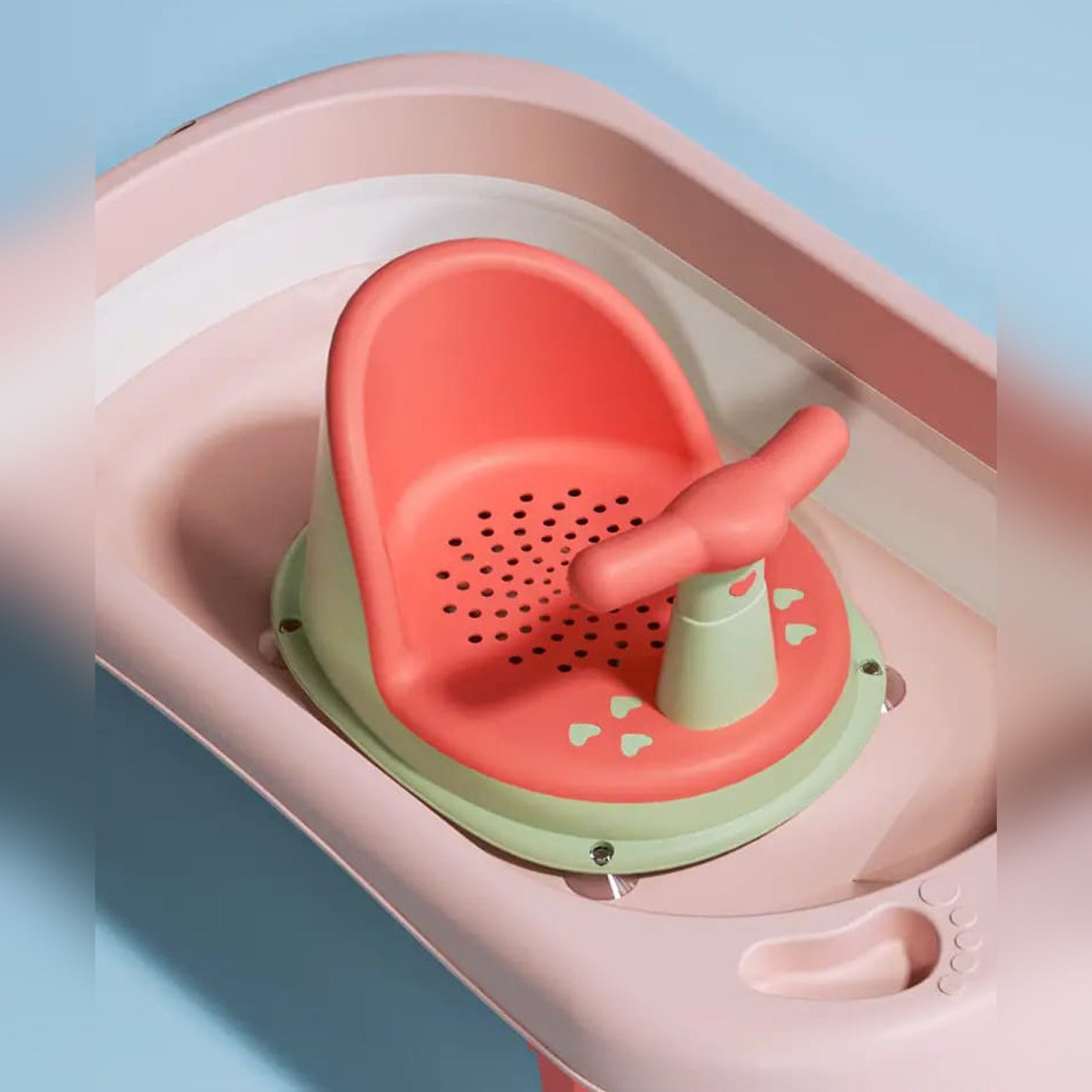 Baby Bath Seat in a Bathtub.