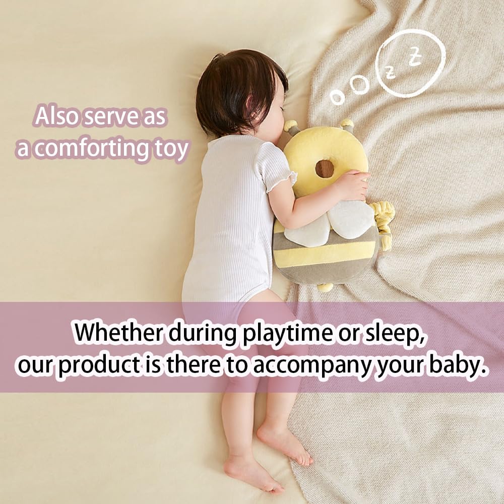 A Baby is Sleeping by Holding Baby Head Protector Pillow