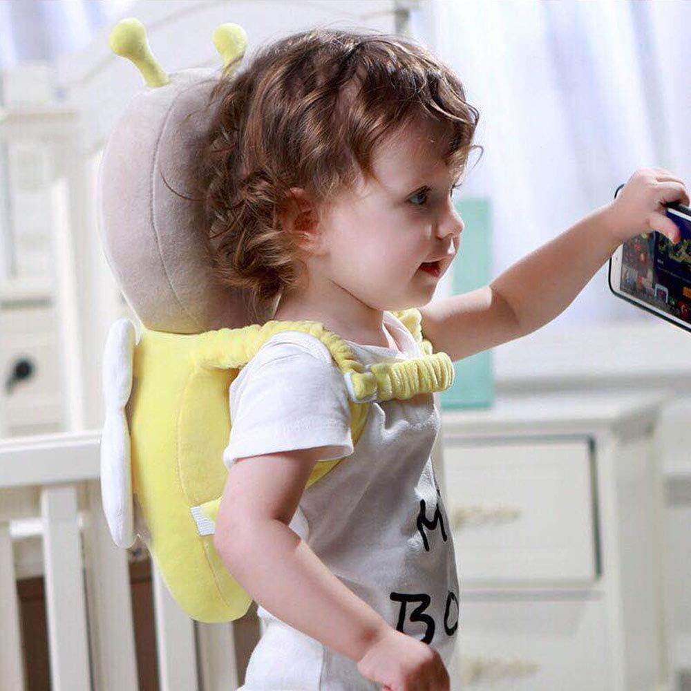 A Baby is Wearing Baby Head Protector Pillow.