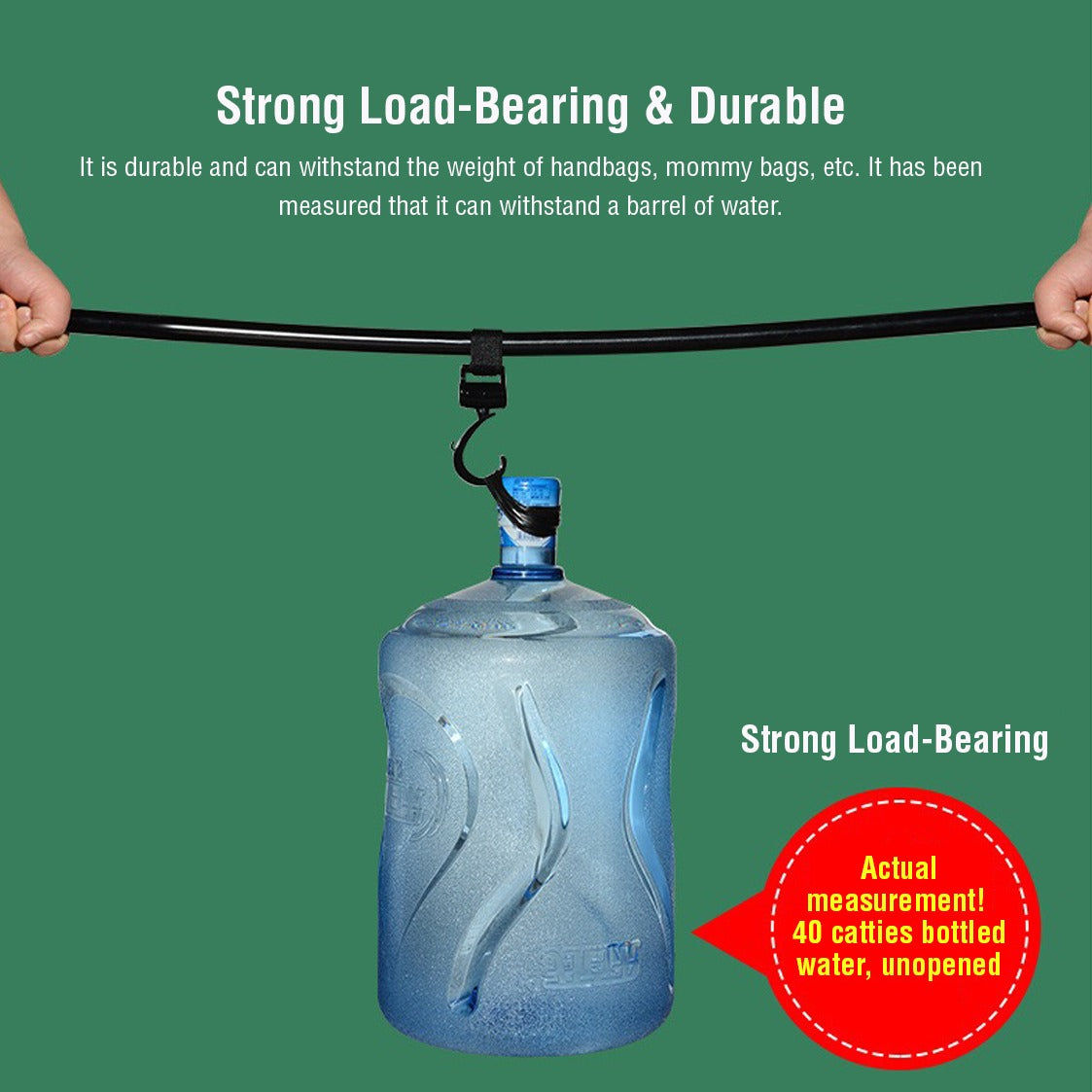 A Person is Hanging Water Can Using Multi-purpose Hanging Hooks.