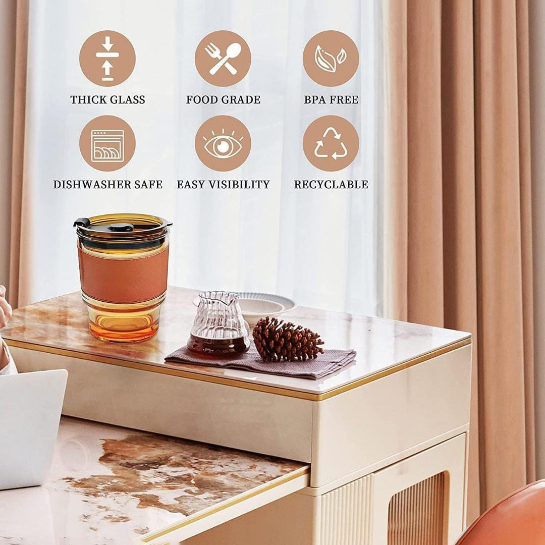 Bamboo Glass Cup Placed at Table Top.