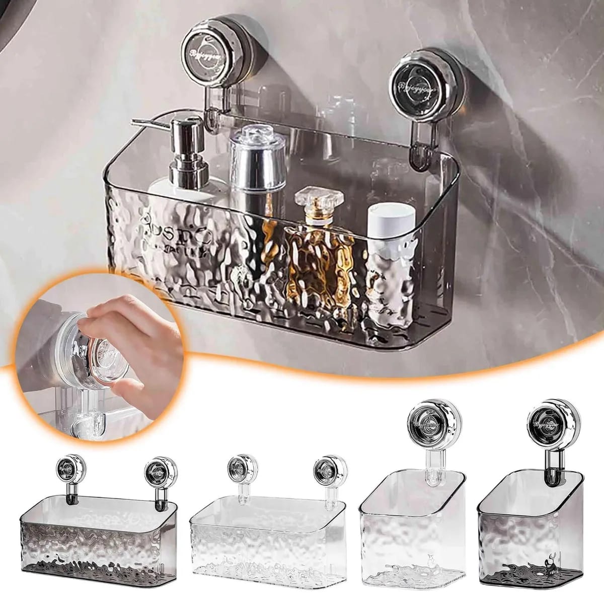 Bathroom Wall Storage Organizer Rack with Suction Cup.