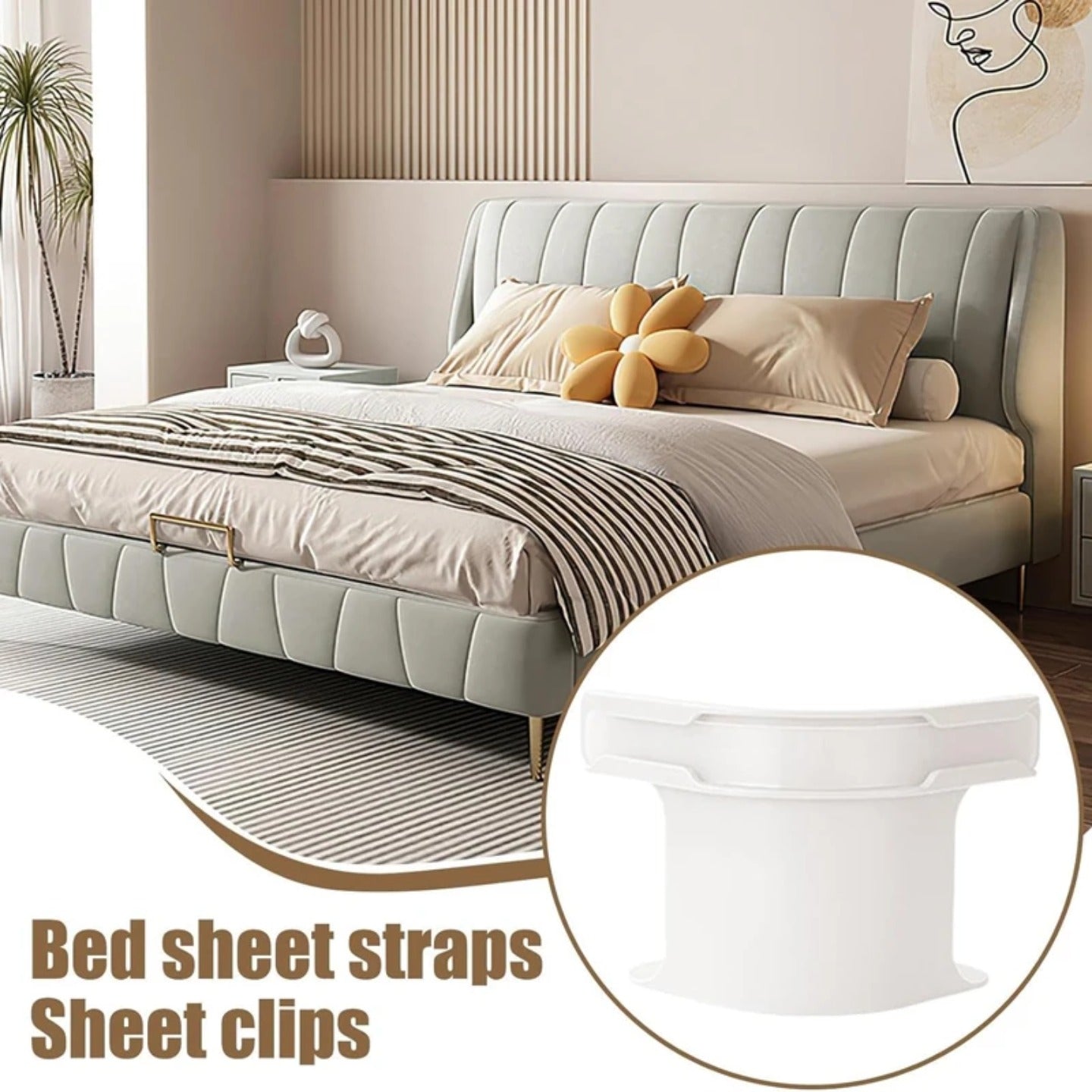 Bedsheet Fixer is Installed on Bed.