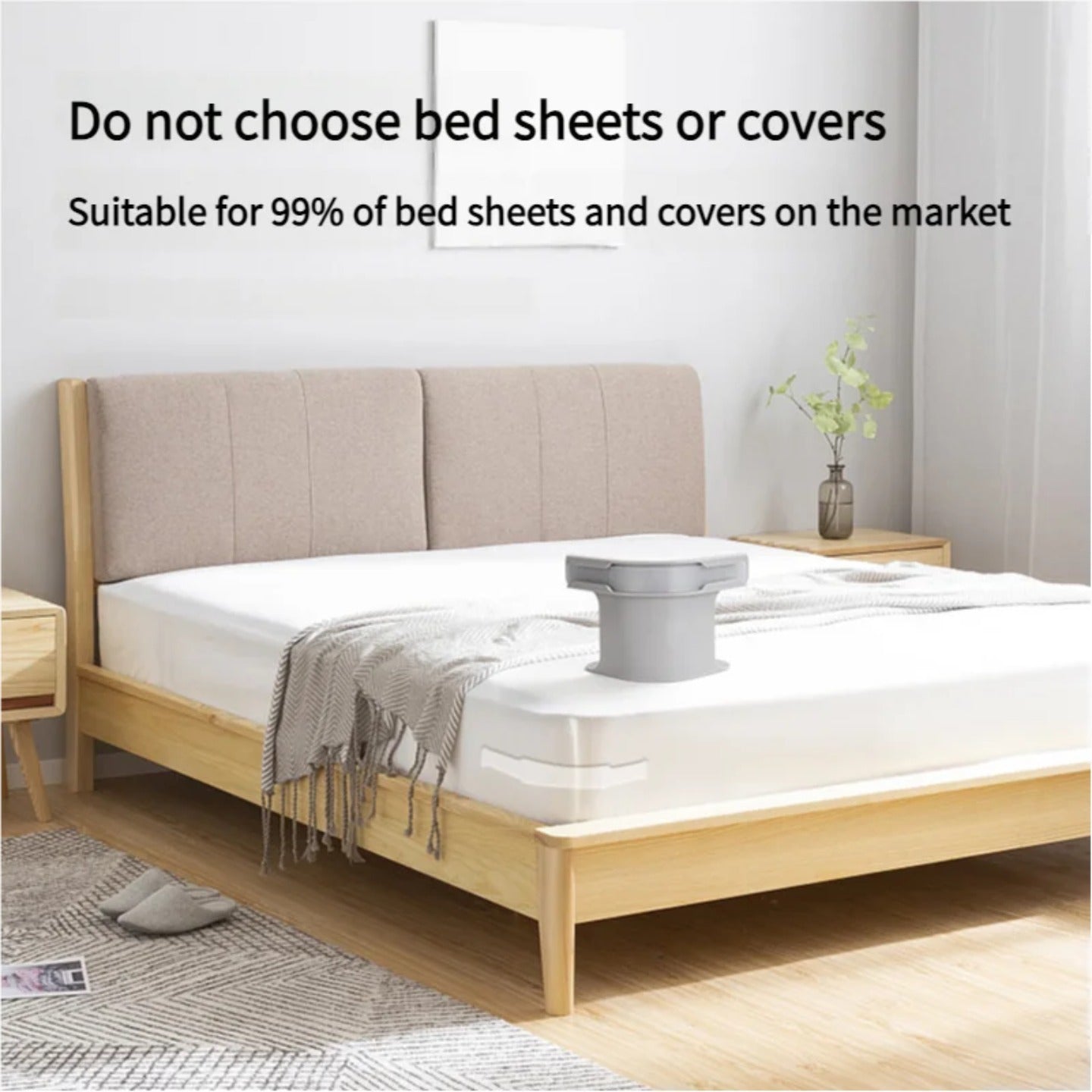 A Bedsheet is Kept Neatly with the Aid Of Bedsheet Fixer.