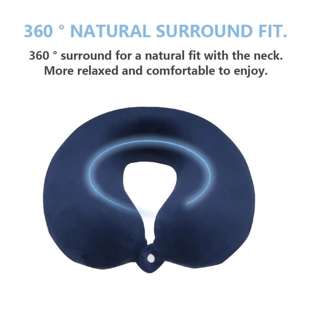 Blue Soft U-Shaped Pillow.