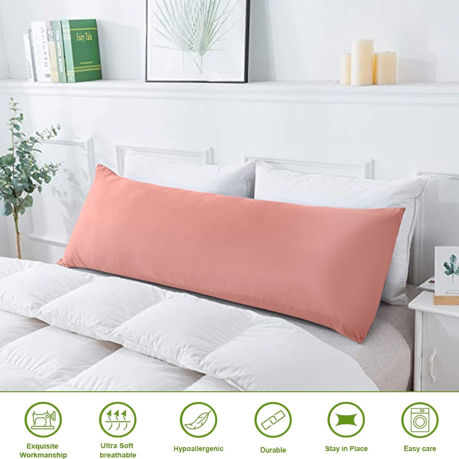 A Body Pillow Pilllow is Kept on the Cot.