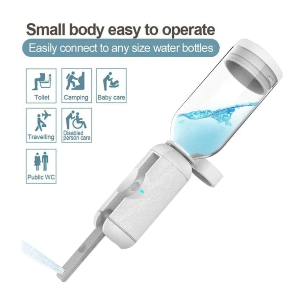 A Green Lion Electric Pocket Bidet is Connected o Water Bottle.