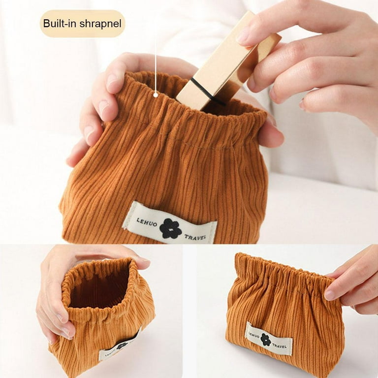 Travel Corduroy Storage Bag in Brown Color.