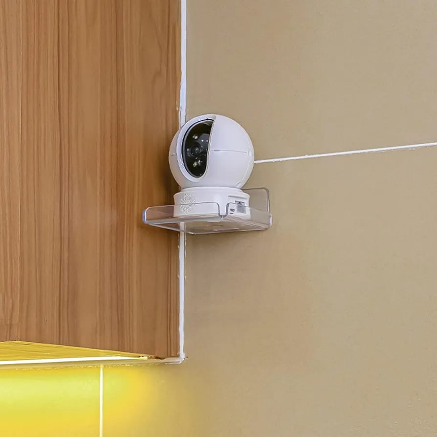 A CCTV is Placed at Wall Mounted Mini Storage Rack.