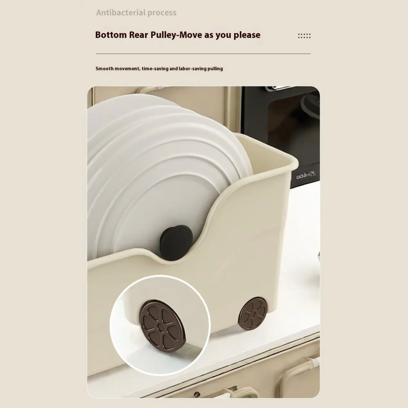 Rear Pulley Design Of Cabinet Storage Organizer Box.