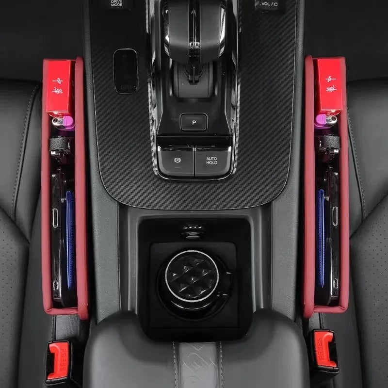 Car Seat Gap Storage Box Organizer placed in the car