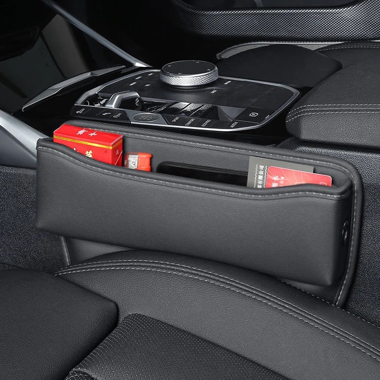 Car Seat Gap Storage Box Organizer placed in the car