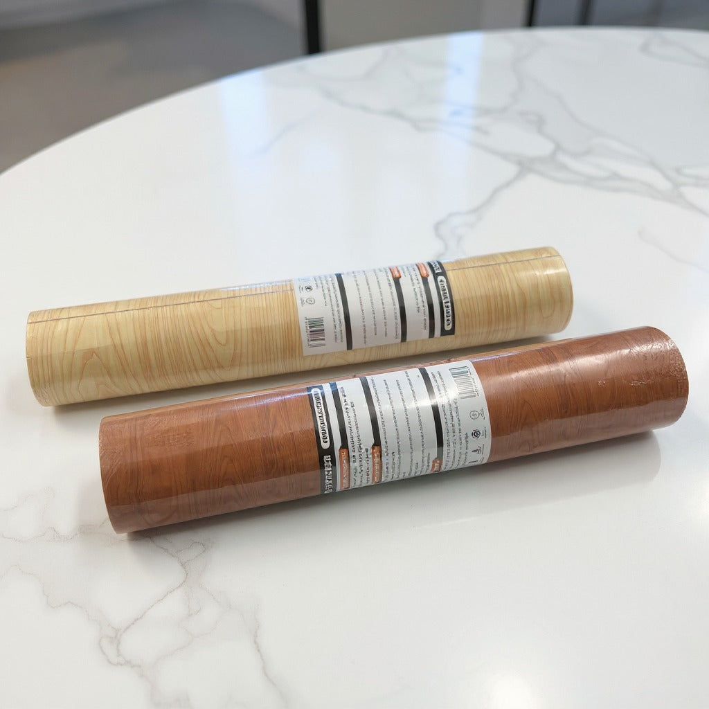 Self Adhesive Wood Grain Peel and Stick Ceramic Tile Wallpaper Stickers.