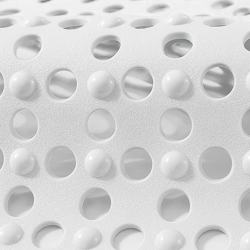 Non-slip Extra Long Bathroom Shower Mat in white color