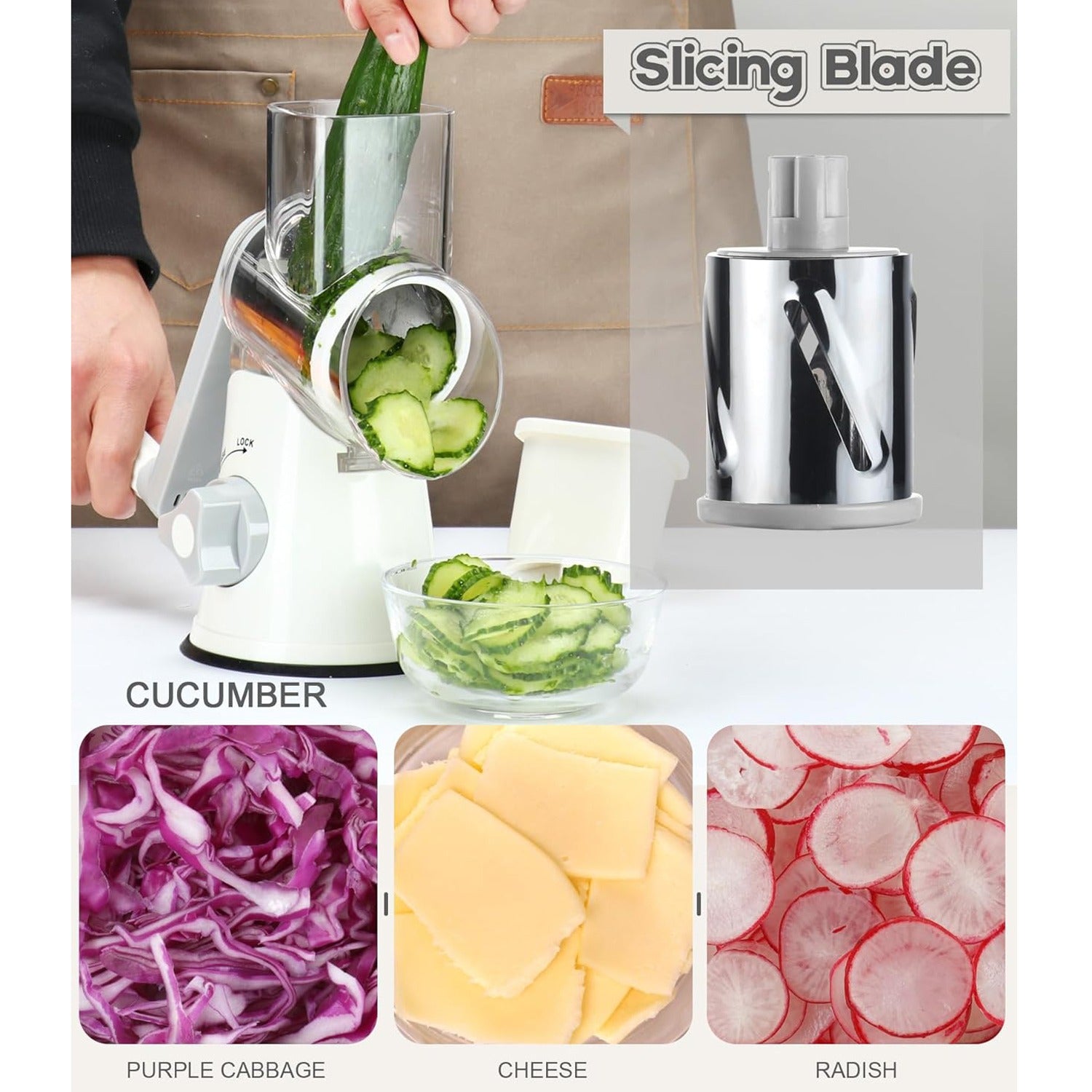 Someone using a Cutting Shredder with 3 Blades