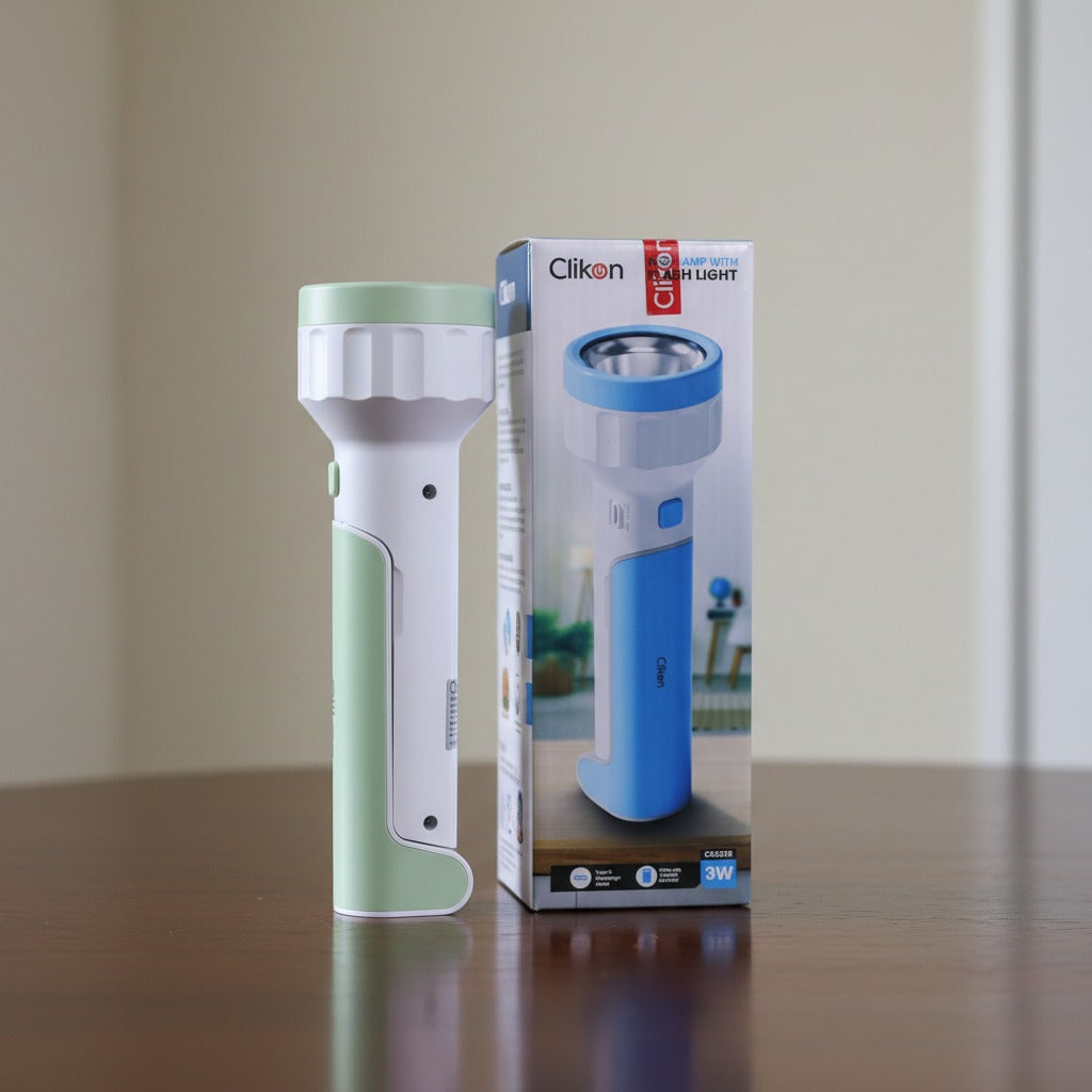 Clikon Desk Lamp with Flashlight and its Pack.