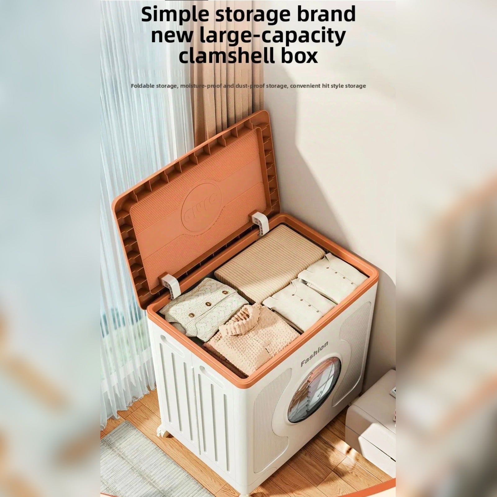 Foldable Storage Organizer Box Organized with Clothes.