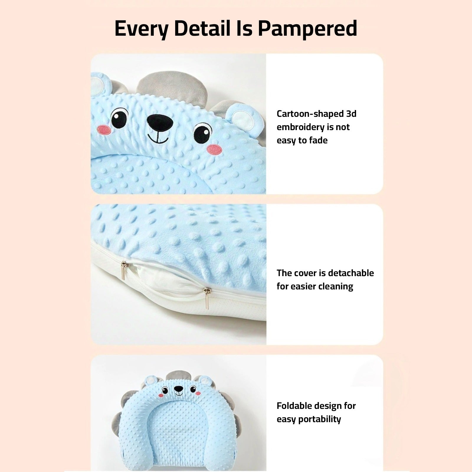 Design Details Of Comfortable Baby Nest Bed.