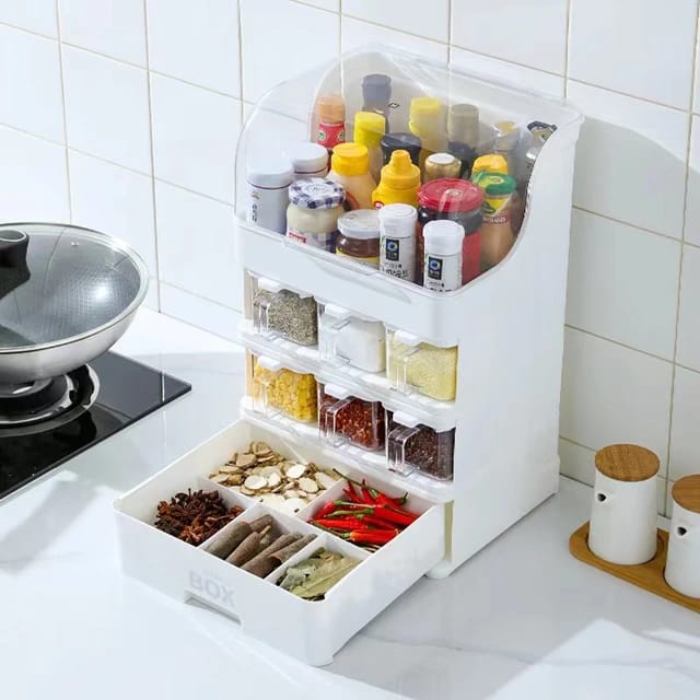 Countertop Kitchen Storage Rack placed in the kitchen