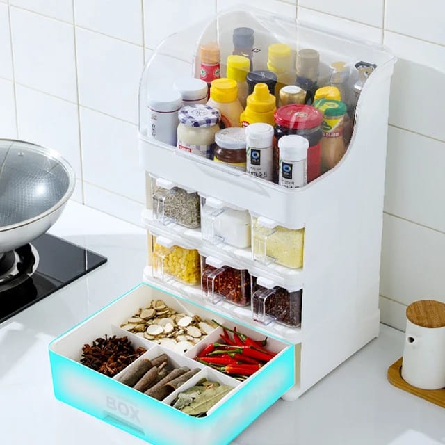 Countertop Kitchen Storage Rack placed in the kitchen