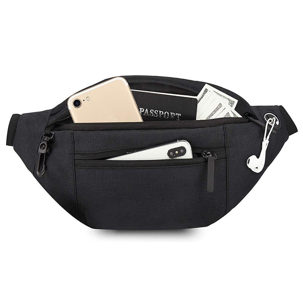 3-Pack Water-Resistant Fanny Pack - Adjustable Waist Bag For Men & Women, Travel, Sports, Running