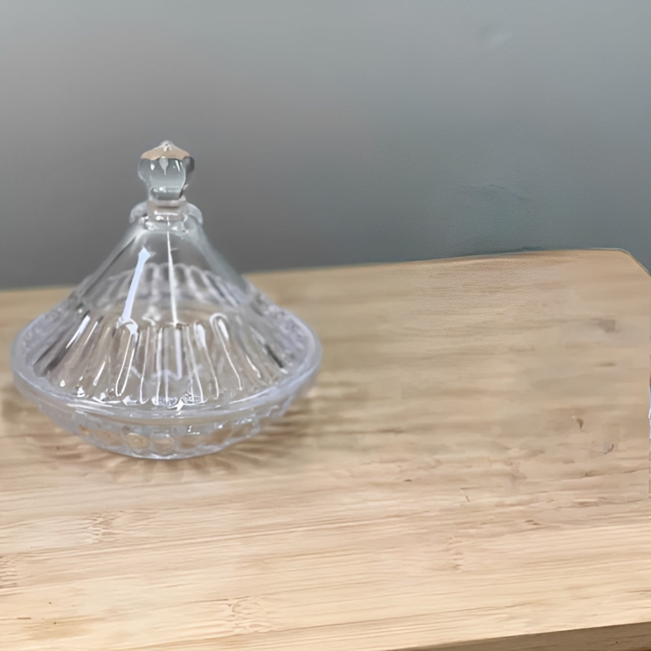 Crystal Clear Glass Candy Jar.