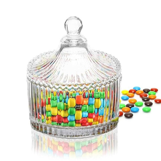 Crystal Glass Jar Bowl with Candies.