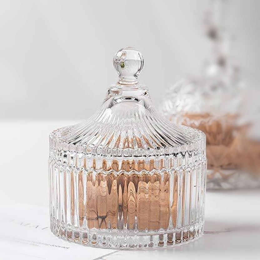 Crystal Glass Jar Bowl.