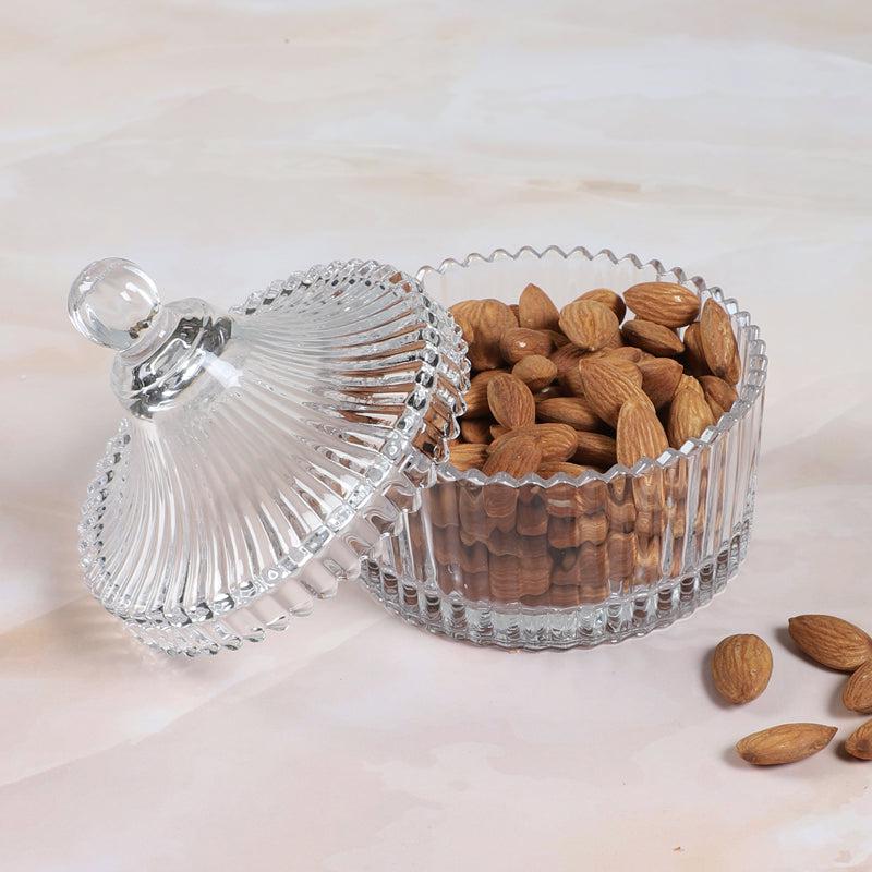 Crystal Glass Jar Bowl with Nuts.