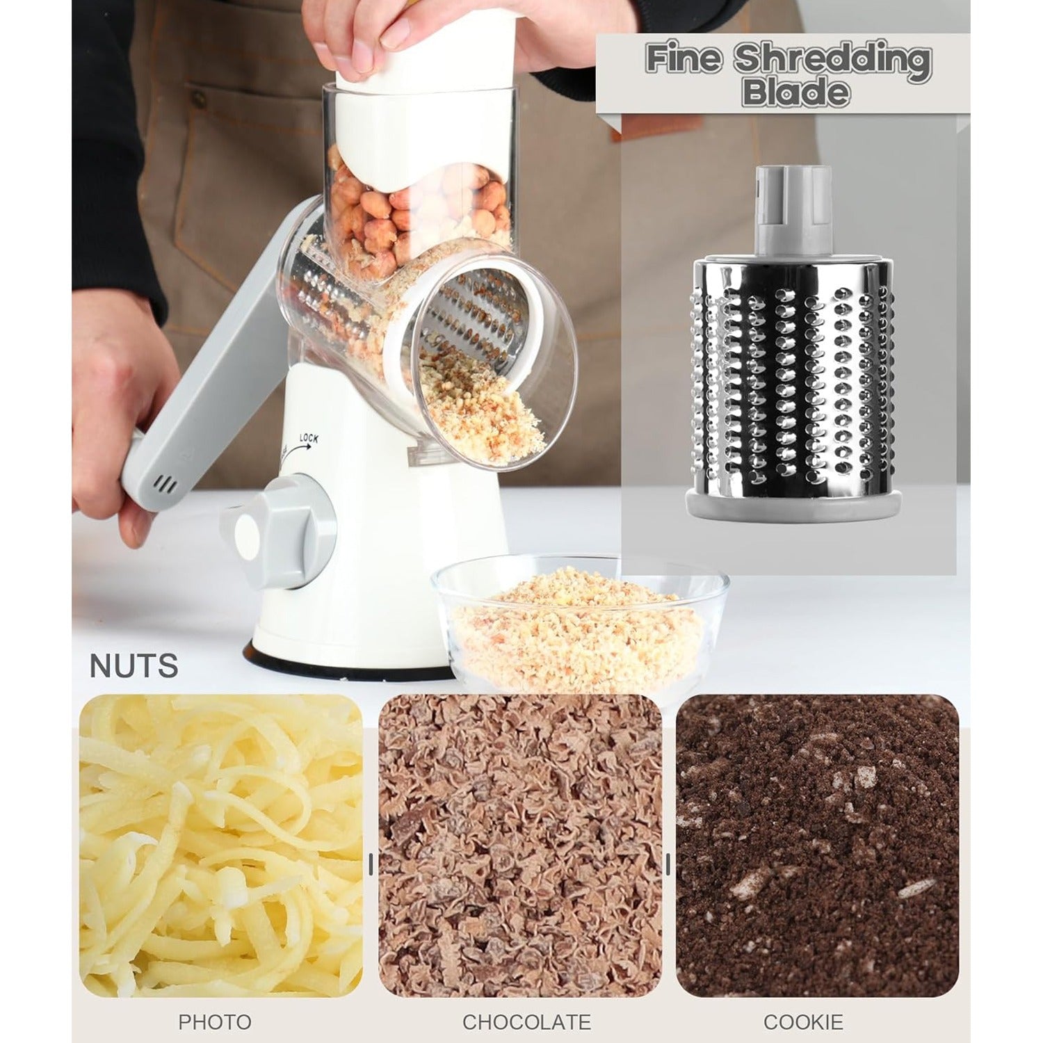 Someone using a Cutting Shredder with 3 Blades